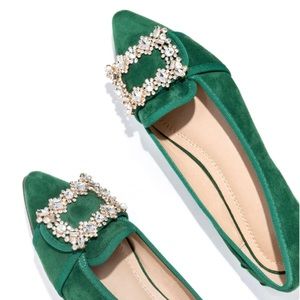 Vanderpump suede flats Emerald 9